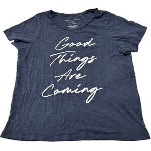 Grayson Threads Tee Shirt Women Size XL Gray Good Things Are Coming Cotton Modal